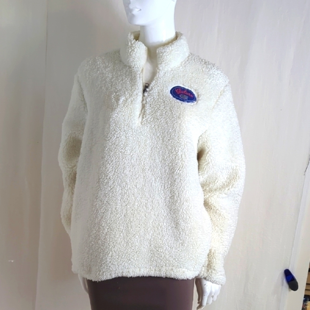 Knights Apparel Gators Cozy White Fleece Jacket Large